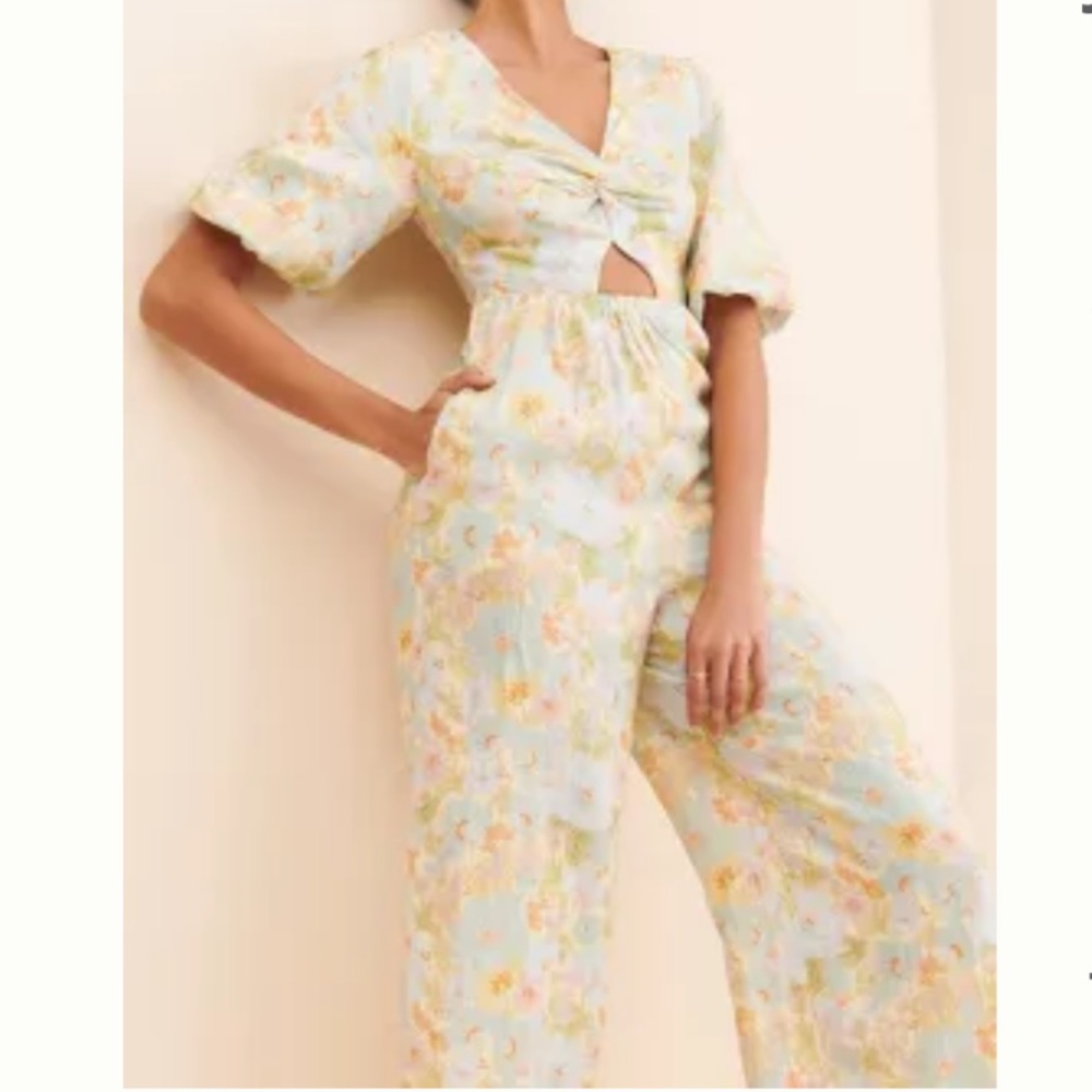 Anthropology jumper yellow floral 3X